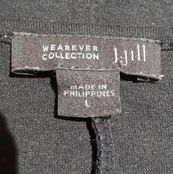 J. Jill Women's Size Large Wearever 3/4 Sleeve Jersey Knit Pullover Top in Black - Picture 4 of 5